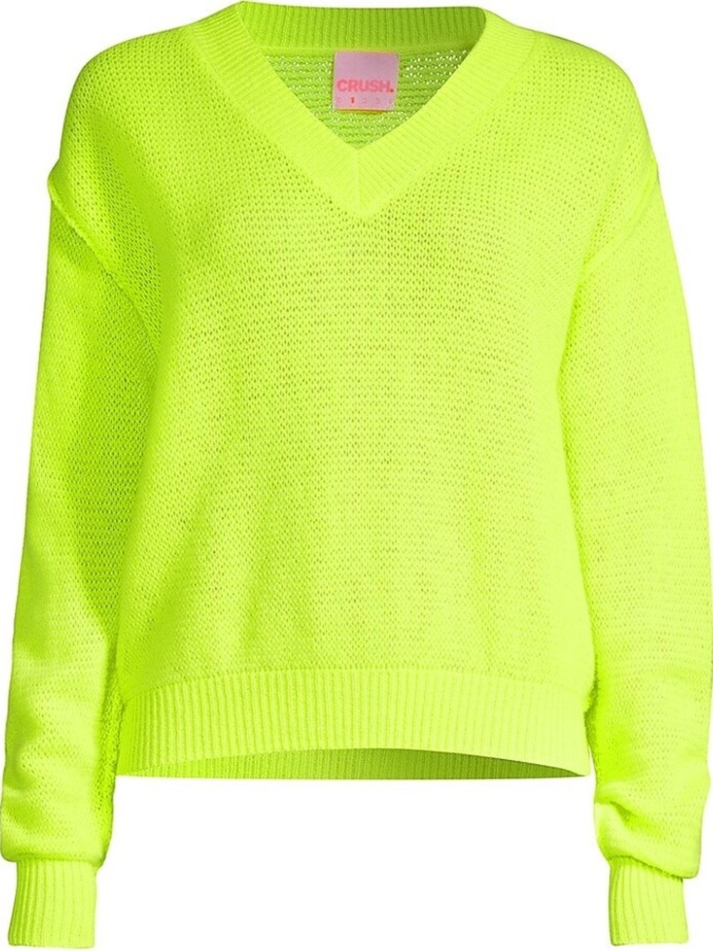 CRUSH Neon Lime V-Neck Sweater